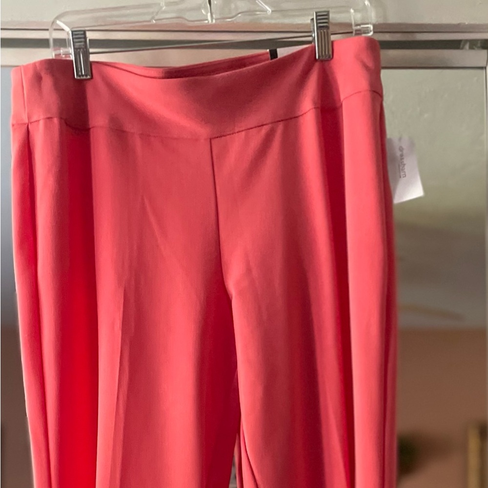 NWT Roz & Ali Secret Agent Tummy Slimming Pull On Papaya Color Slacks size 12